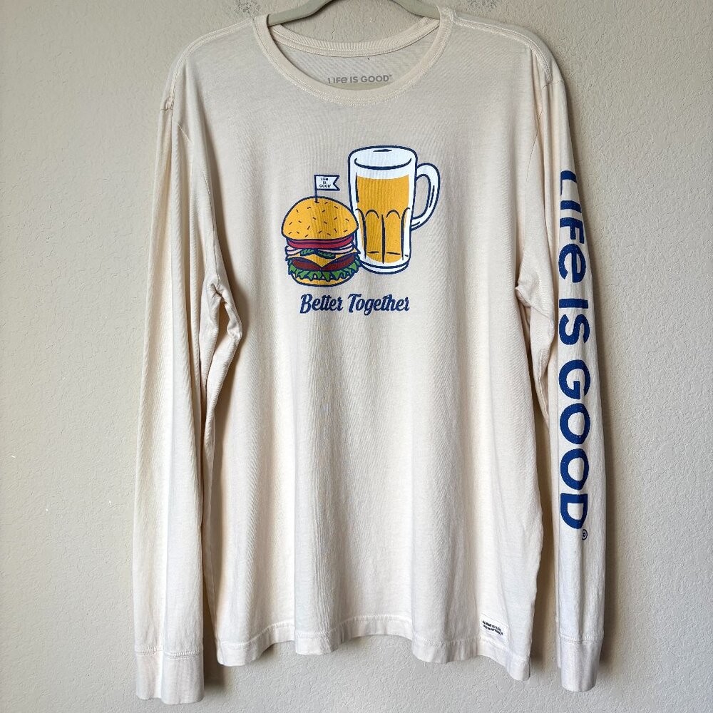 Life is Good Men's Crusher Lite Better Together Cotton Long Sleeve Tee Shirt